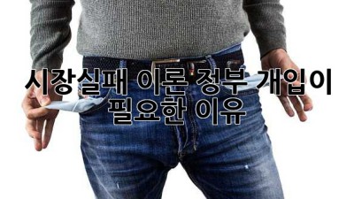 시장실패 이론: 정부 개입이 필요한 이유